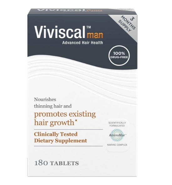 Crescimento capilar Masculino Com colágeno, 180 Tablets, Viviscal
