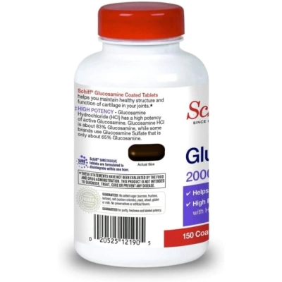 Glucosamine 2000mg com Ácido Hialurônico, 150 Tablets, Schiff