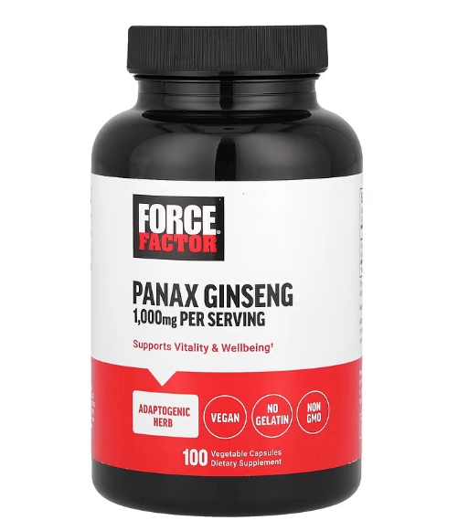 Panax ginseng 1000mg, 100 Cápsulas, Force Factor