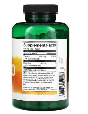Vitamina C-500, 500mg, 500 comprimidos, Swanson