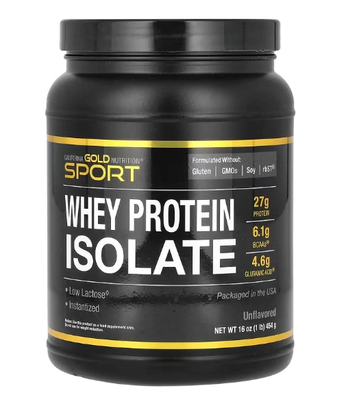 Whey Protein Isolado, 454g Sem Sabor, California Gold Nutrition