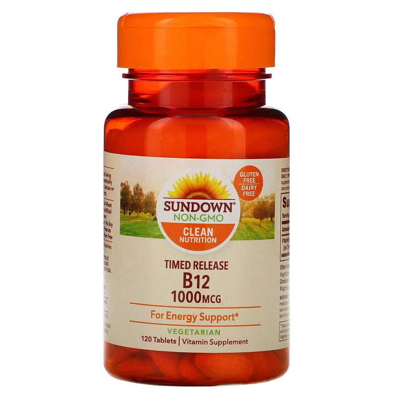 Vitamina B12, 1.000 mcg (Time Release) 120 Comprimidos, Sundowns