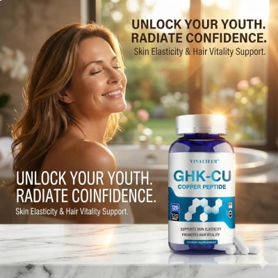 GHK-Cu Copper Peptide, 120mcg, 120 Cápsulas, VivaLifer