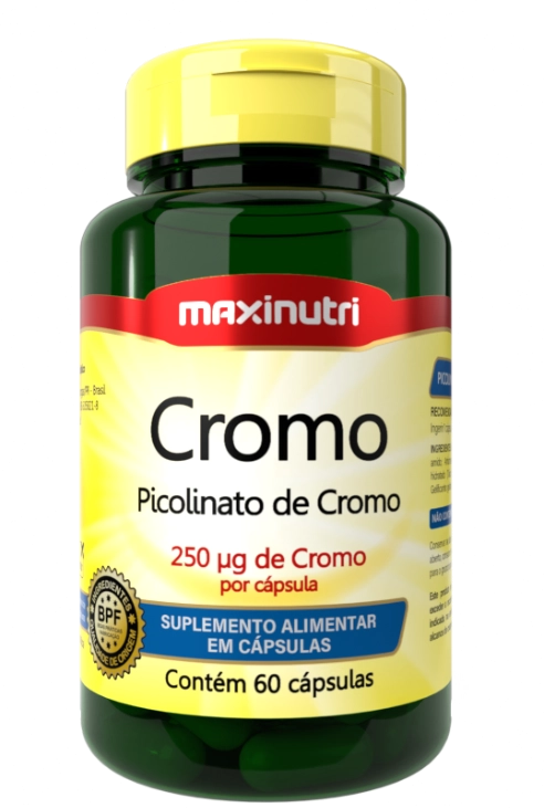 Cromo, Picolinato de Cromo 250mcg, 60 Cápsulas, Maxinutri