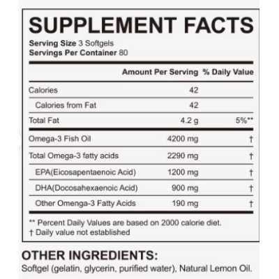 Omega 3, Fish Oil  4200mg, 240 Cápsulas, Itawel
