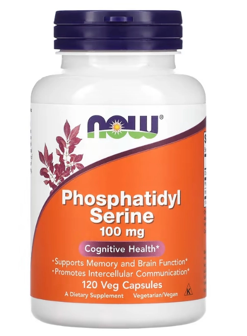 Phosphatidyl Serine 100mg,  Fosfatidil serina, 120 cápsulas, Now