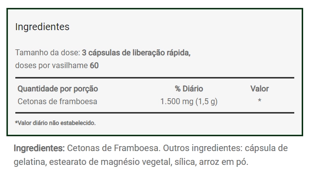 Framboesa Cetonas, Raspberry ketones 1500mg, 180 Capsulas, Horbaach