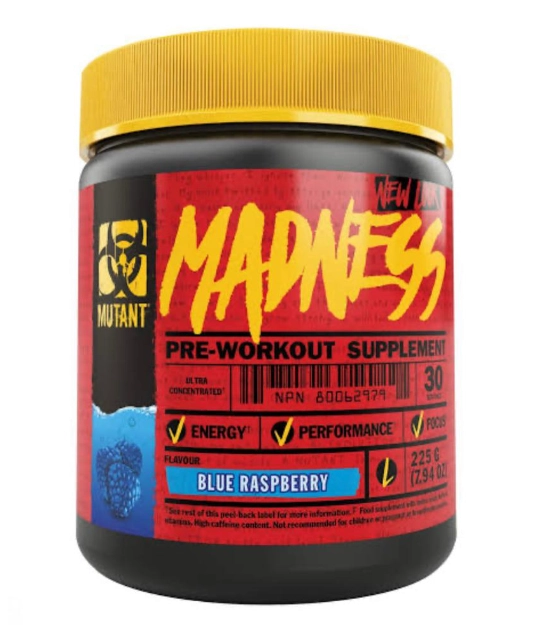 Pré-treino Madness, 225g, Sabor Blue Raspberry, Mutant