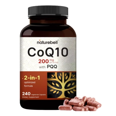 Coenzima CoQ10 200mg com PQQ, 240 Cápsulas, NatureBell 