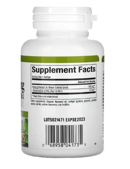 Panax Ginseng, 60 Cápsulas Softgel, Natural Factors