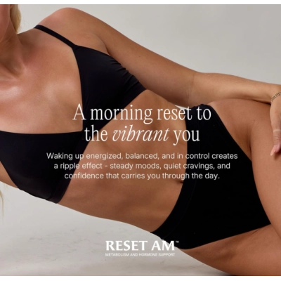 Reset AM Metabolism and Hormone, Metabolismo e Equilíbrio Hormonal, Regulação do Apetite, 90 Cápsulas, Paulina Fitness