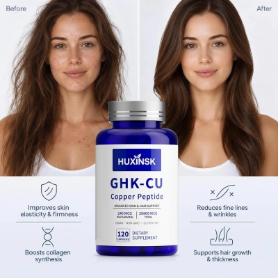 GHK-Cu Copper Peptide, 240mcg, 120 Cápsulas, Huxinsk