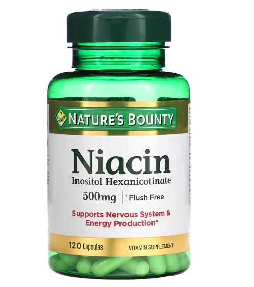 Niacina Flush Free, 500mg, 120 Cápsulas, Nature's Bounty