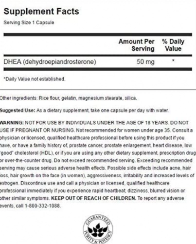 DHEA 50mg | 120 Cápsulas, Swanson