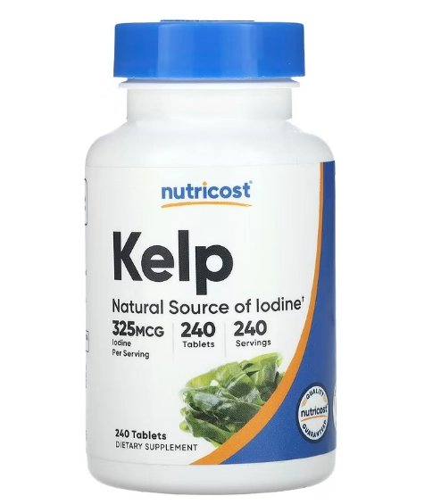 kelp, Algas 325mcg, 240 comprimidos, Nutricost