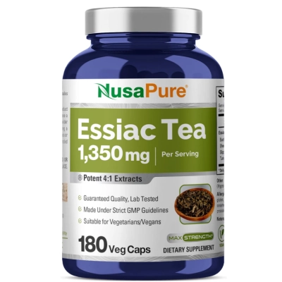 Essiac Tea 1350mg, Essiac Chá, 180 Cápsulas, NusaPure