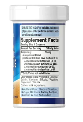 Acidophilus, Probiótico Com Pectina, 3 billion, 100 Cápsulas, Puritans Pride