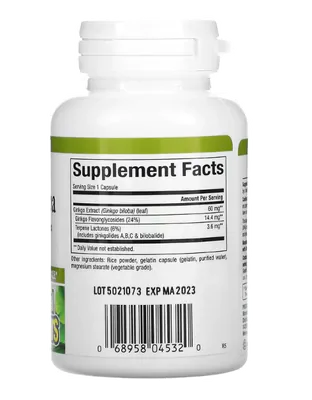 Ginkgo Biloba, 60 Cápsulas, Natural Factors