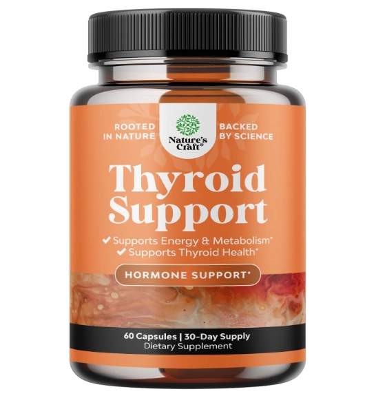Thyroid Support, Suporte à Tireoide e Equilíbrio Hormonal, 60 Cápsulas, Natures Craft