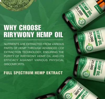 Óleo de Cânhamo orgânico de alta potência, Hemp Oil 25.000, Vegano e natural, 30ml, RiRywony Health