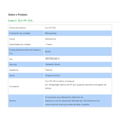 SLU-PP-332 250mcg, Definição Muscular, Energia e Queima de Gordura, 60 Cápsulas, GEN PHARMA