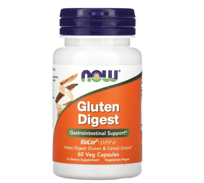 Gluten Digest, Suporte gastrointestinal, 60 Cápsulas, Now