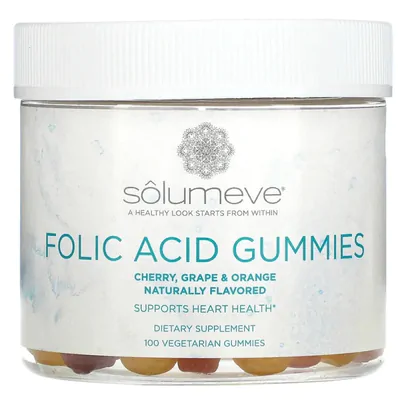Ácido Fólico em Goma, Sabores Sortidos, 100 Gomas, Solumeve