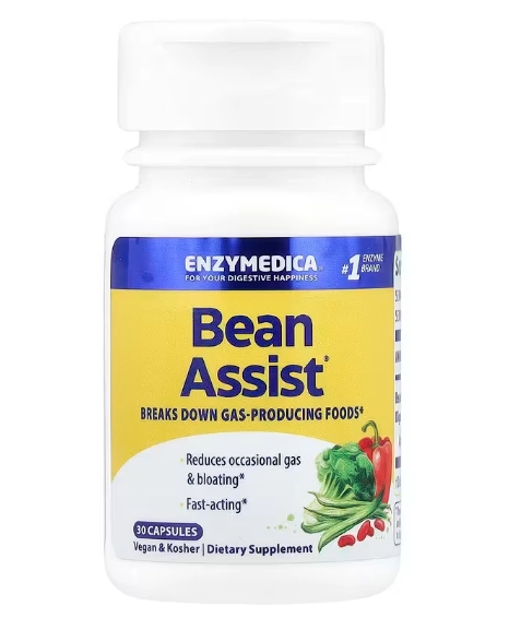 BeanAssist, Auxilio na Digestão, 30 Cápsulas, Enzymedica