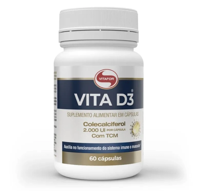 Vitamina D3, 2000UI, 60 Cápsulas, Vitafor