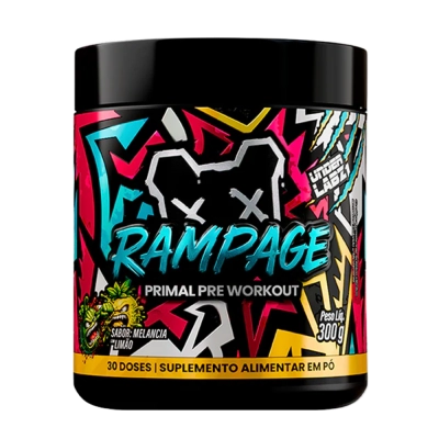 Primal Pré-Workout, Foco Total, Energia e Pump para Treinos Intensos, 300g,Opções, Rampage, Under Labz