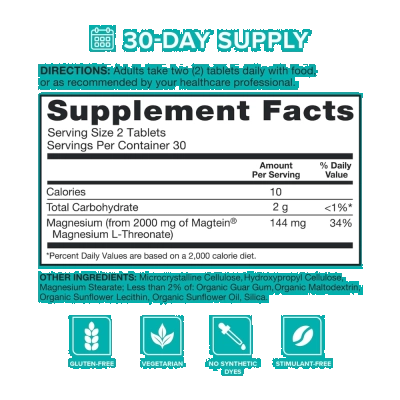 Q-Mag Magnesium L-Threonate Magtein 60 Cápsulas, Qunol