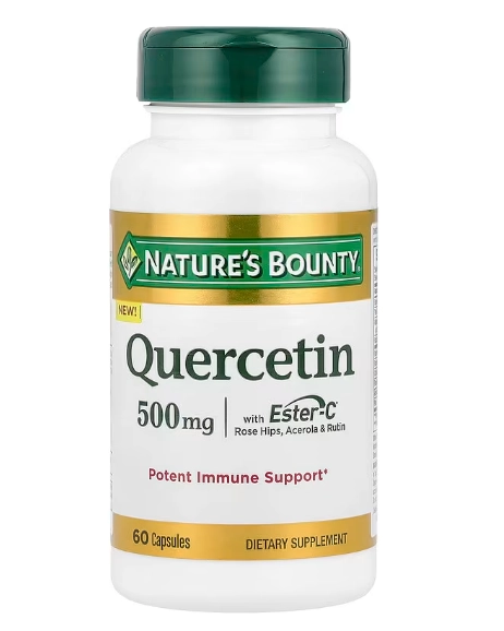 Quercetina 500mg com Ester-C, 60 Cápsulas, Nature's Bounty