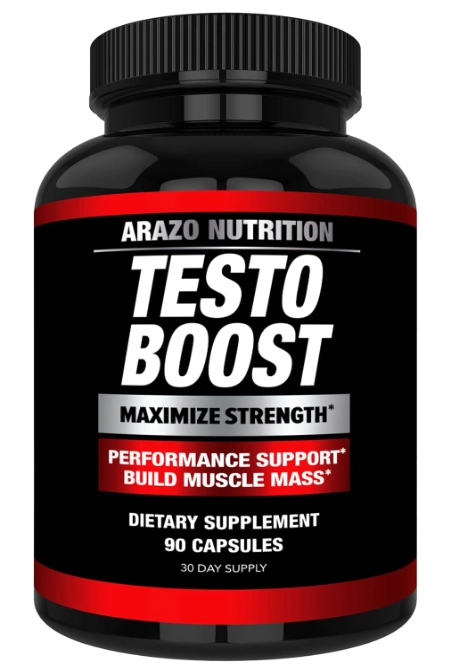 TestoBoost, Aumento da Testosterona, 90 Cápsulas, Arazo Nutrition
