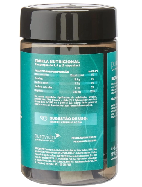 Bio Magnésio, 350mg,  60 cápsulas, Puravida