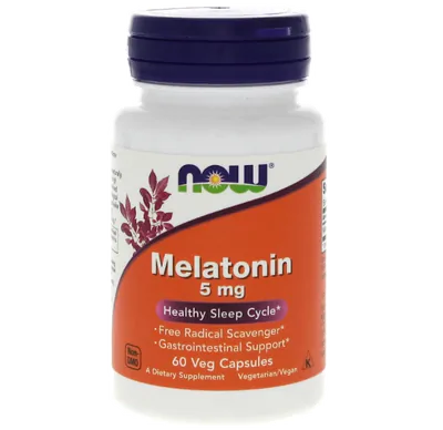 Melatonina 5mg, 60 cápsulas Veganas, Now