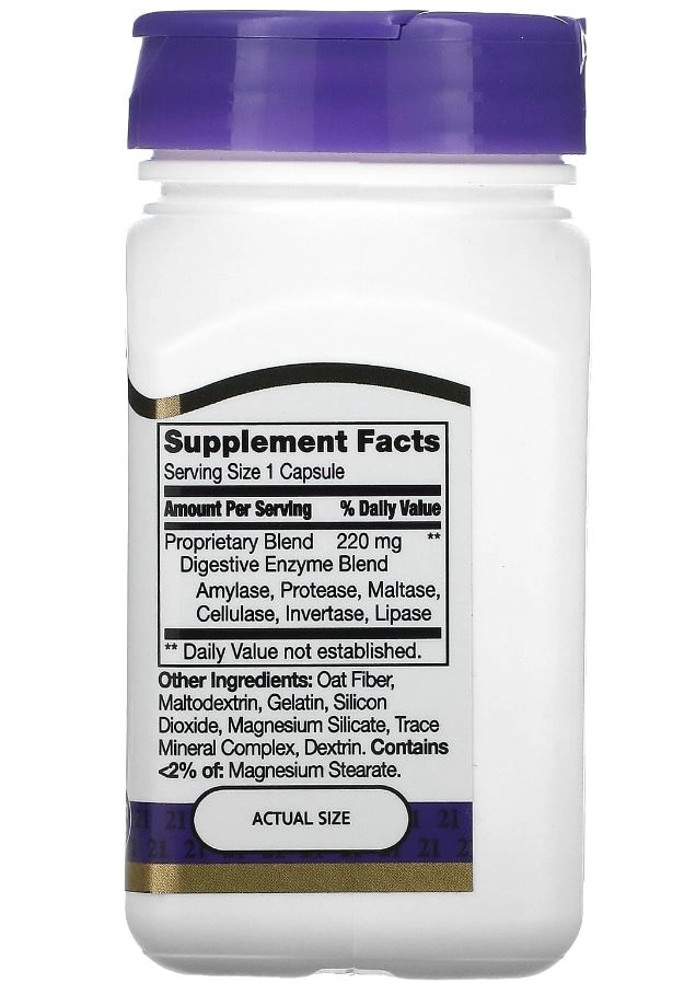 Enzimas Digestivas, 60 Cápsulas, 21st Century