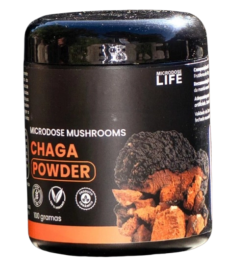 Cogumelo Chaga, 100g Extrato em Pó, Microdose Life
