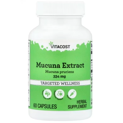 Extrato de Mucuna 334mg, 60 Cápsulas, Vitacost
