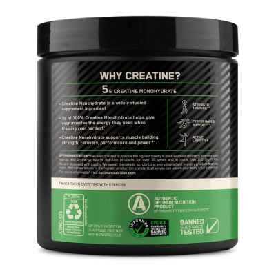 Creatina Micronizada, Força e Recuperação, 360gr, Blueberry Lemonade, Optimum Nutrition