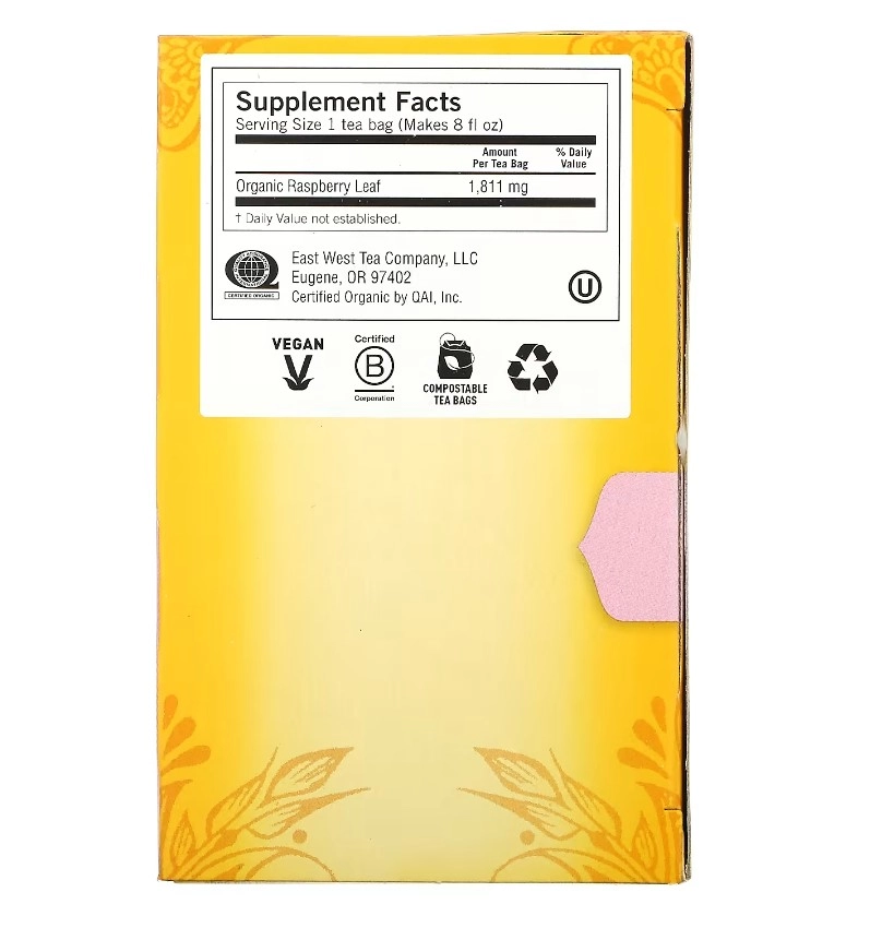 Chá (Woman's Raspberry Leaf) Folha de Framboesa, Sem Cafeína, 16 Saquinhos, 29g, Yogi