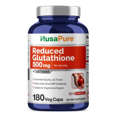 Reduced Glutathione 500mg, 180 Cápsulas Veganas - NusaPure