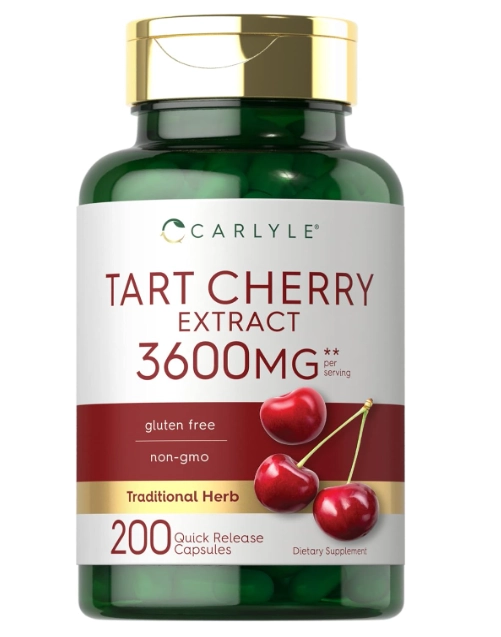 Extrato de cereja Tart Cherry, 3600mg, 200 Cápsulas, Carlyle