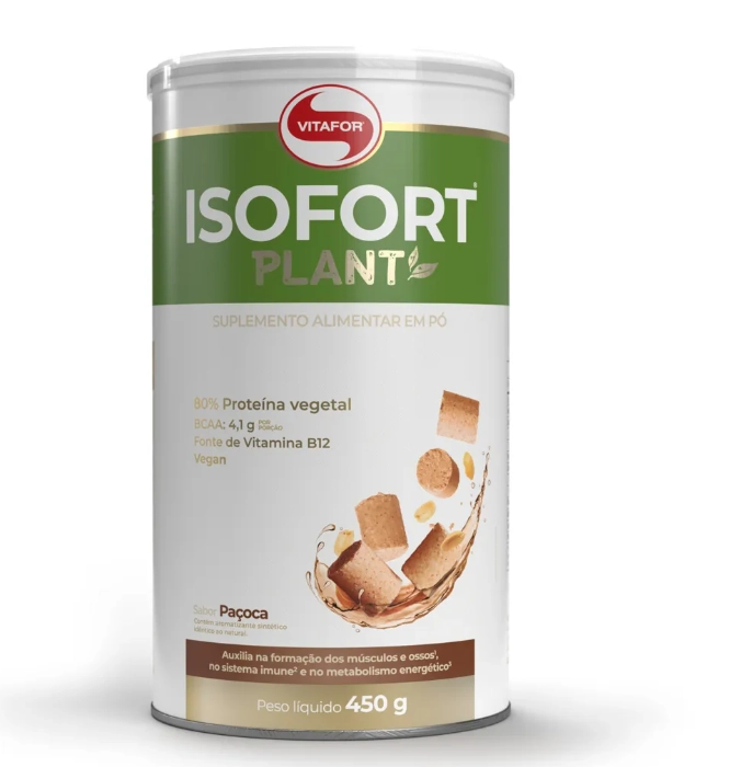Isofort Plant, 450g Sabor Paçoca, Vitafor