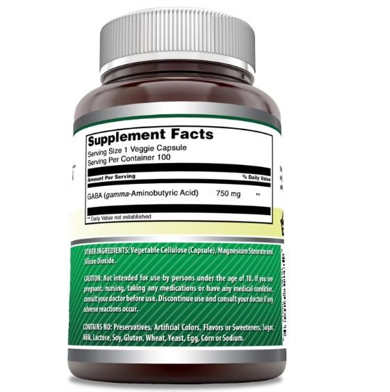 GABA 750mg, 100 Cápsulas, Amazing Formulas