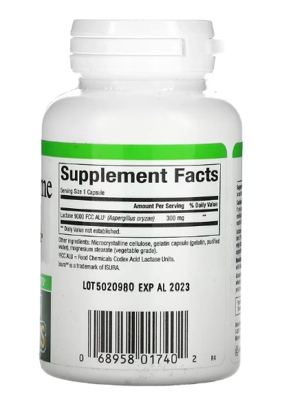 Enzima Lactase, 9000 FCC ALU, 60 Cápsulas, Natural Factors
