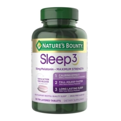 Melatonina Sleep3 (Três Camadas) 10Mg, 120 Tablets, Natures Bounty