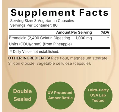Bromelain 1000mg, 240 Cápsulas, Naturebell