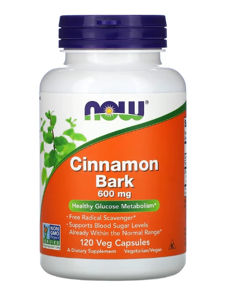 Cinnamon Bark (Casca de Canela), 600mg, 120 Cápsulas, Now