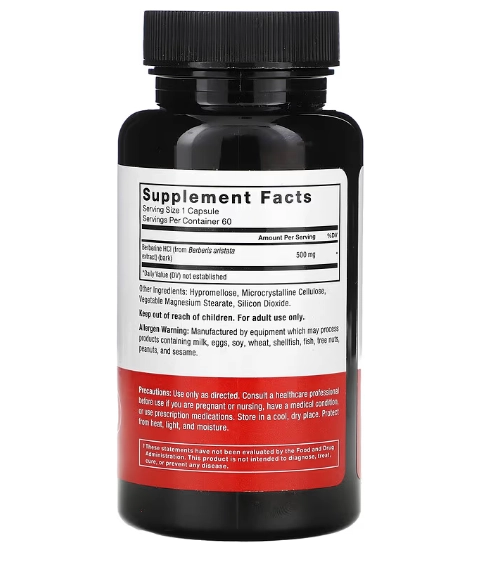Berberina, 500mg, 60 Cápsulas, Force Factor