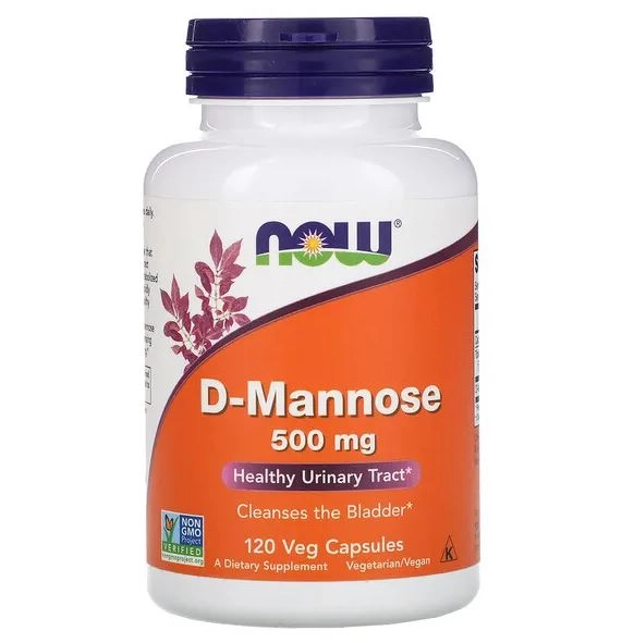 D-Mannose, 500 mg, 120 Cápsulas, Now